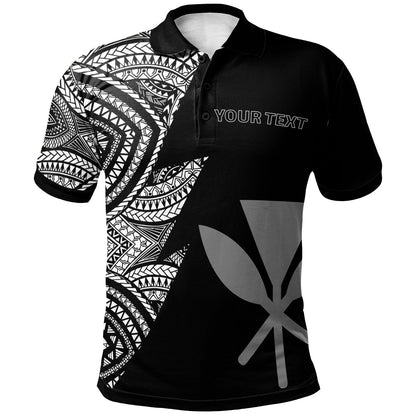 Hawaii Kanaka Maoli Custom Personalized Polo Shirt - Flash Style White