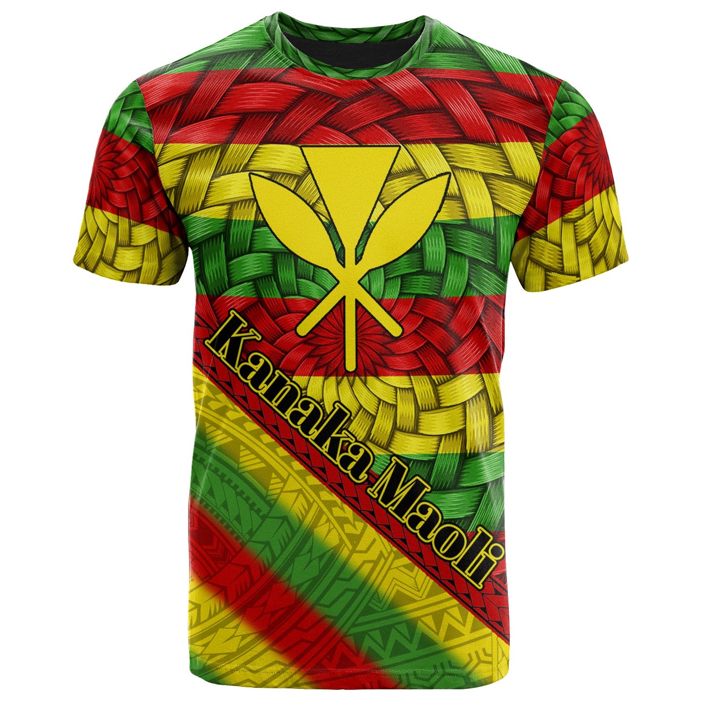 Hawaii T - Shirt - Kanaka Maoli With Bamboo Patterns