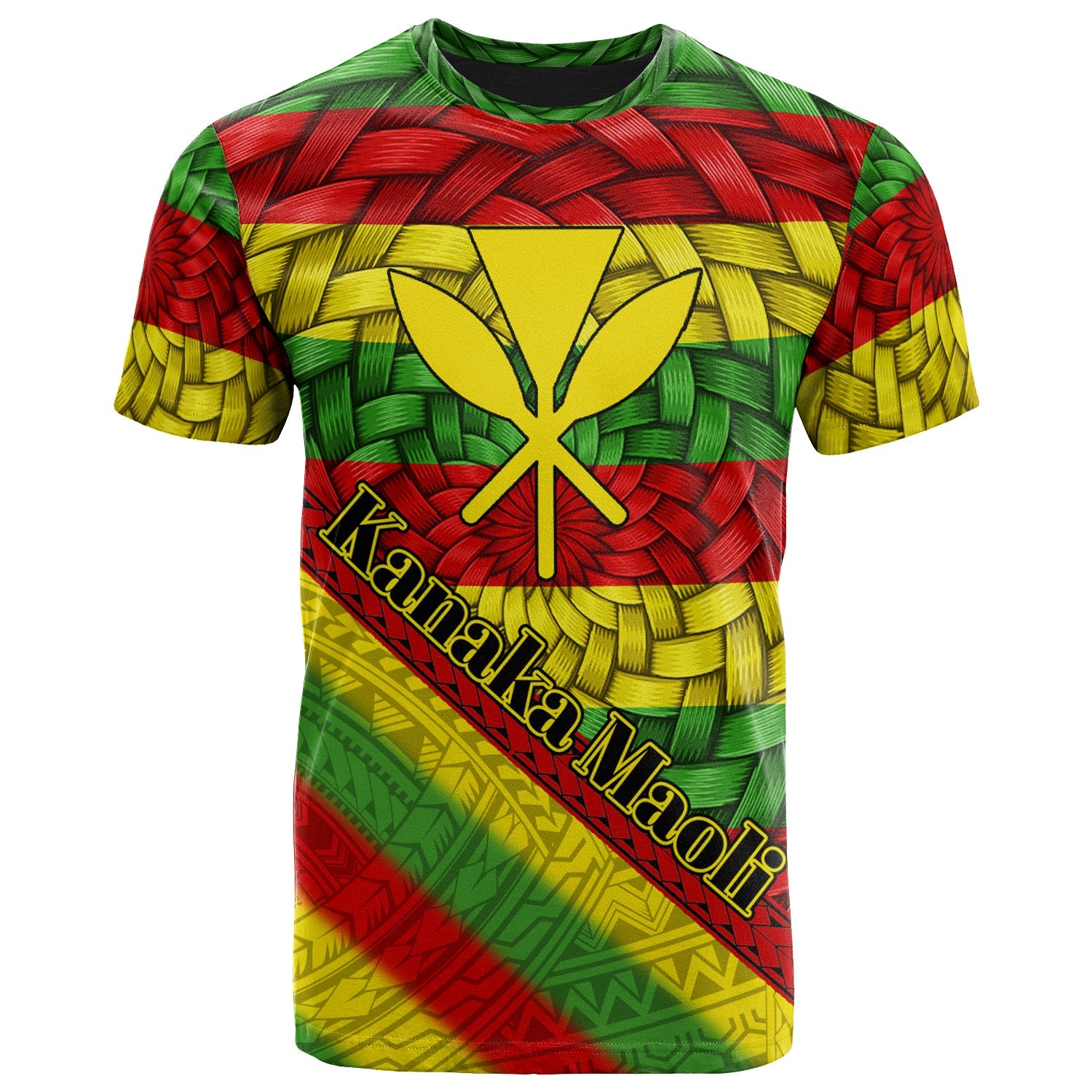 Hawaii T - Shirt - Kanaka Maoli With Bamboo Patterns