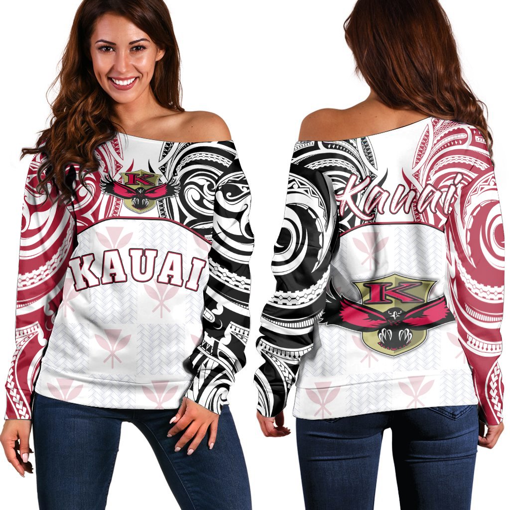 Hawaii Kanaka Kauai High School Off Shoulder Sweater Demodern Style AH