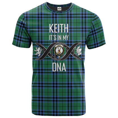 Printivon Keith Ancient Clan DNA In Me Tartan Crest T Shirt