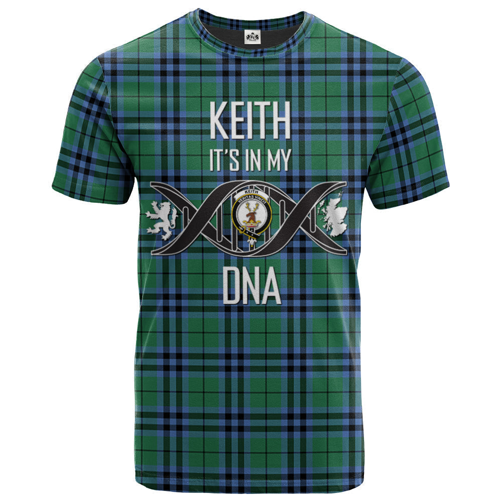 Printivon Keith Ancient Clan DNA In Me Tartan Crest T Shirt