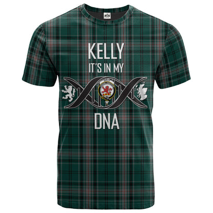 Printivon Kelly of Sleat Hunting Clan DNA In Me Tartan Crest T Shirt