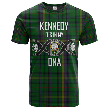 Printivon Kennedy Clan DNA In Me Tartan Crest T Shirt
