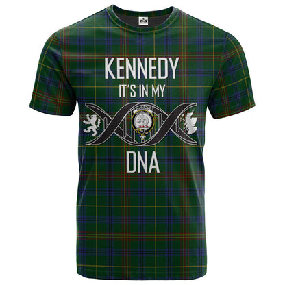 Printivon Kennedy 2 Clan DNA In Me Tartan Crest T Shirt
