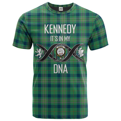 Printivon Kennedy Ancient Clan DNA In Me Tartan Crest T Shirt