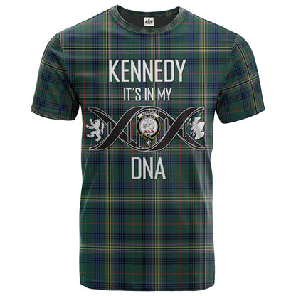 Printivon Kennedy Modern Clan DNA In Me Tartan Crest T Shirt