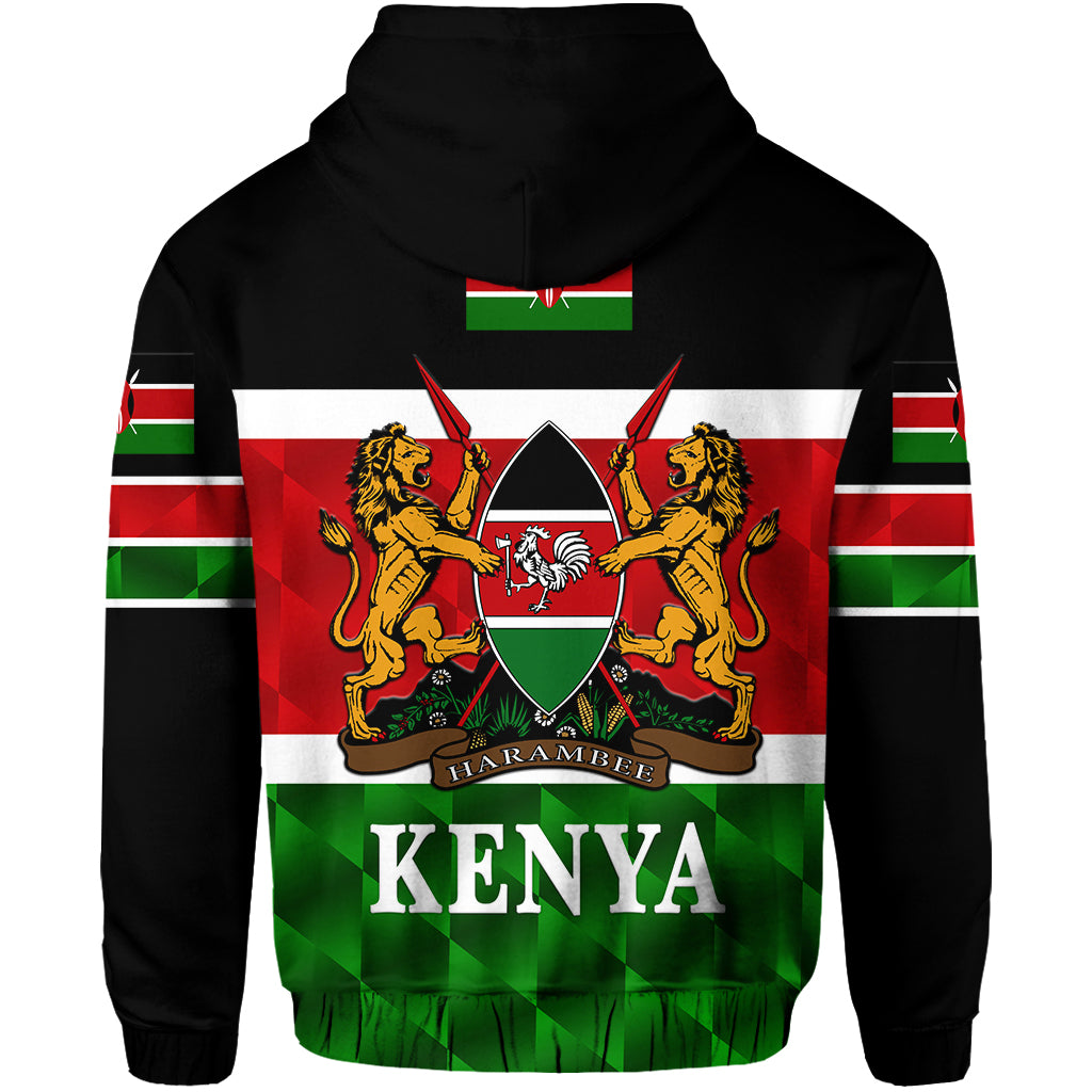 Kenya Hoodie Coat Of Arms Flag Vibes