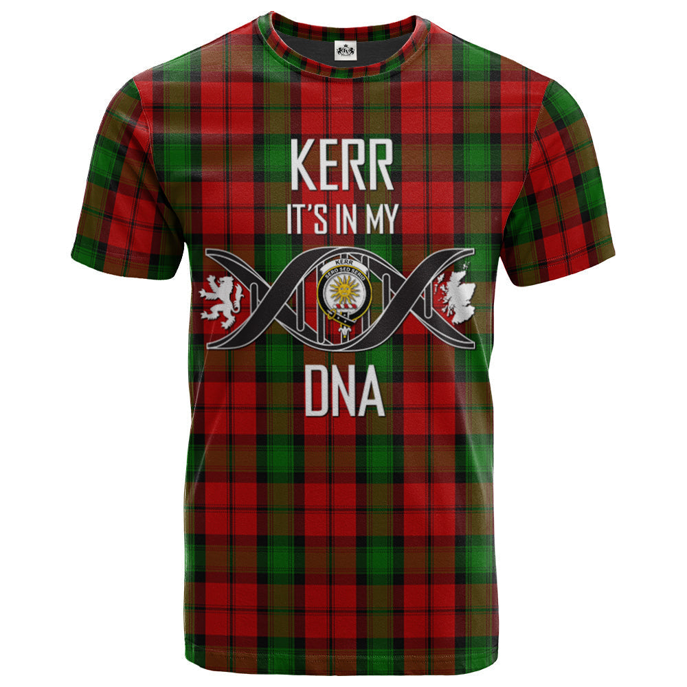 Printivon Kerr Clan DNA In Me Tartan Crest T Shirt