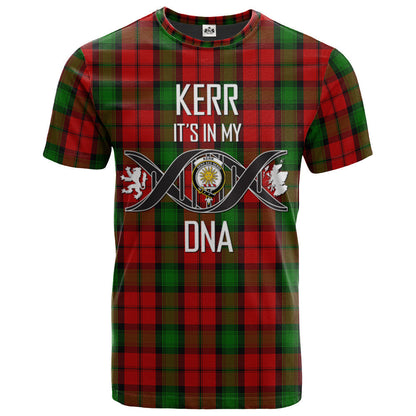 Printivon Kerr Clan DNA In Me Tartan Crest T Shirt