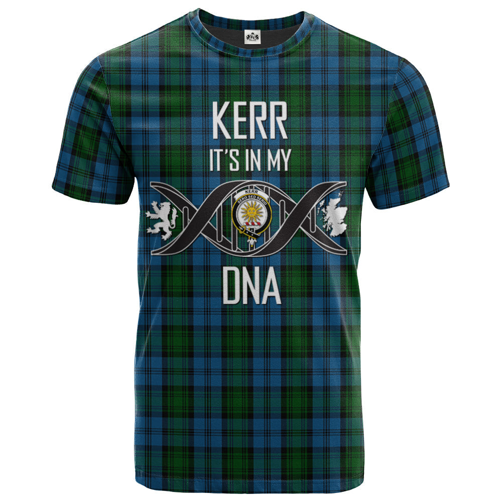 Printivon Kerr Hunting Clan DNA In Me Tartan Crest T Shirt