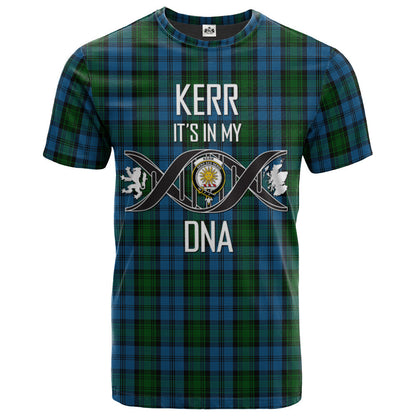 Printivon Kerr Hunting Clan DNA In Me Tartan Crest T Shirt