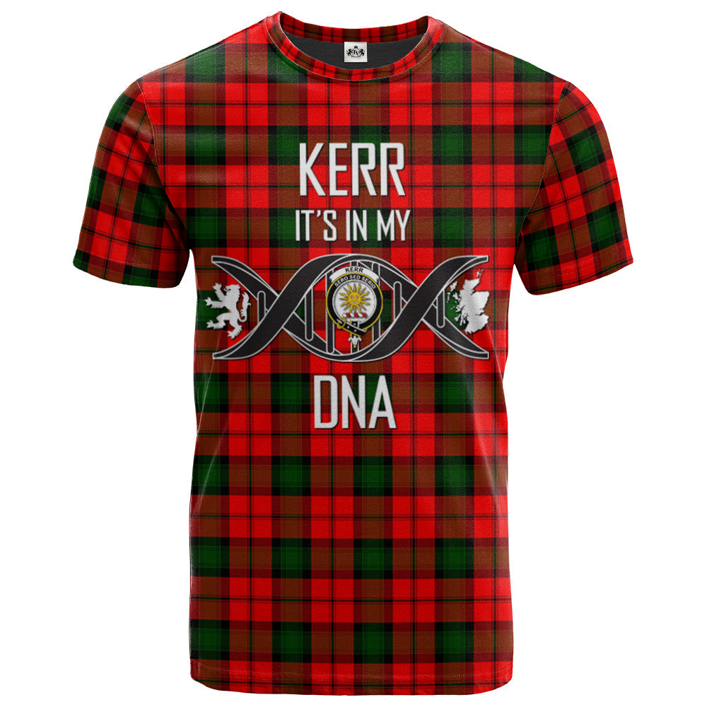 Printivon Kerr Modern Clan DNA In Me Tartan Crest T Shirt