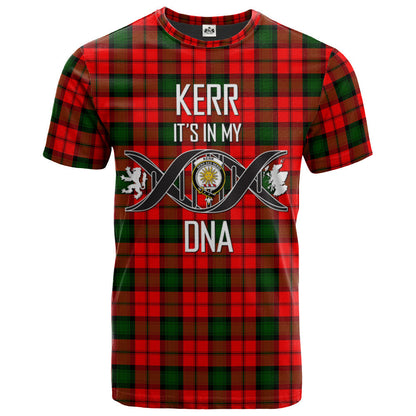 Printivon Kerr Modern Clan DNA In Me Tartan Crest T Shirt