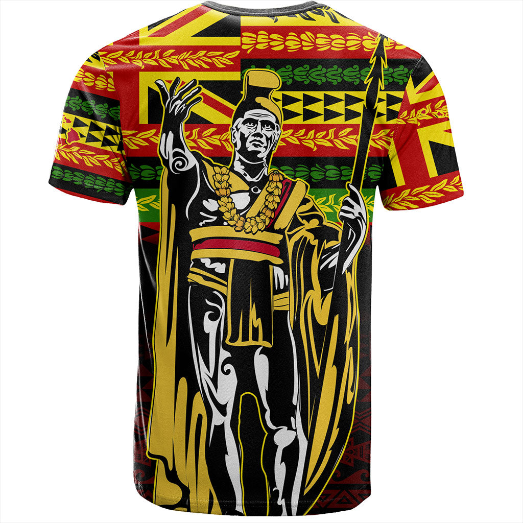 Hawaii T-Shirt King Kamehameha Flag Kanaka Maoli Tribal Shirt