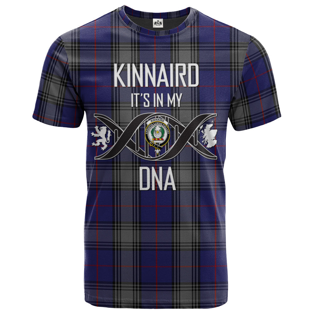 Printivon Kinnaird Clan DNA In Me Tartan Crest T Shirt