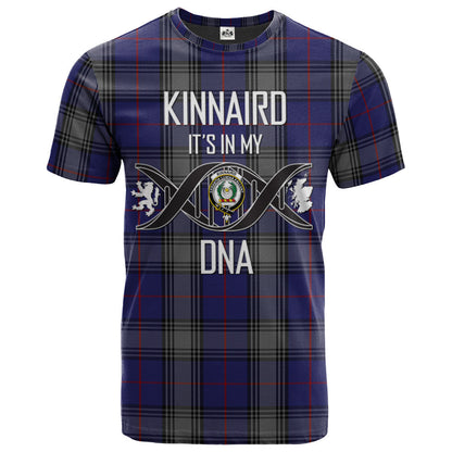 Printivon Kinnaird Clan DNA In Me Tartan Crest T Shirt