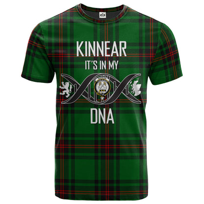 Printivon Kinnear Clan DNA In Me Tartan Crest T Shirt