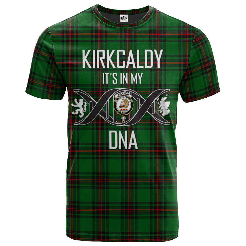 Printivon Kirkcaldy Clan DNA In Me Tartan Crest T Shirt