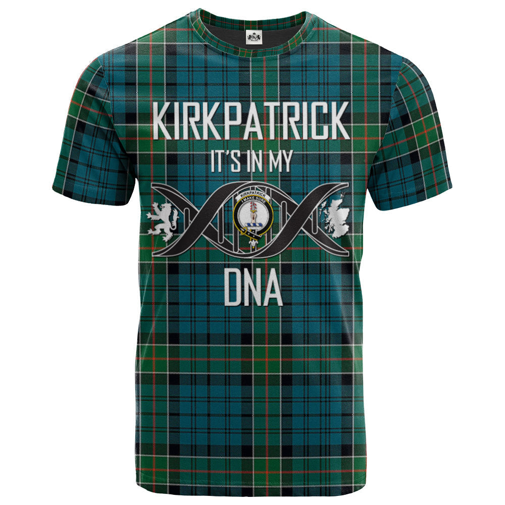 Printivon Kirkpatrick Clan DNA In Me Tartan Crest T Shirt