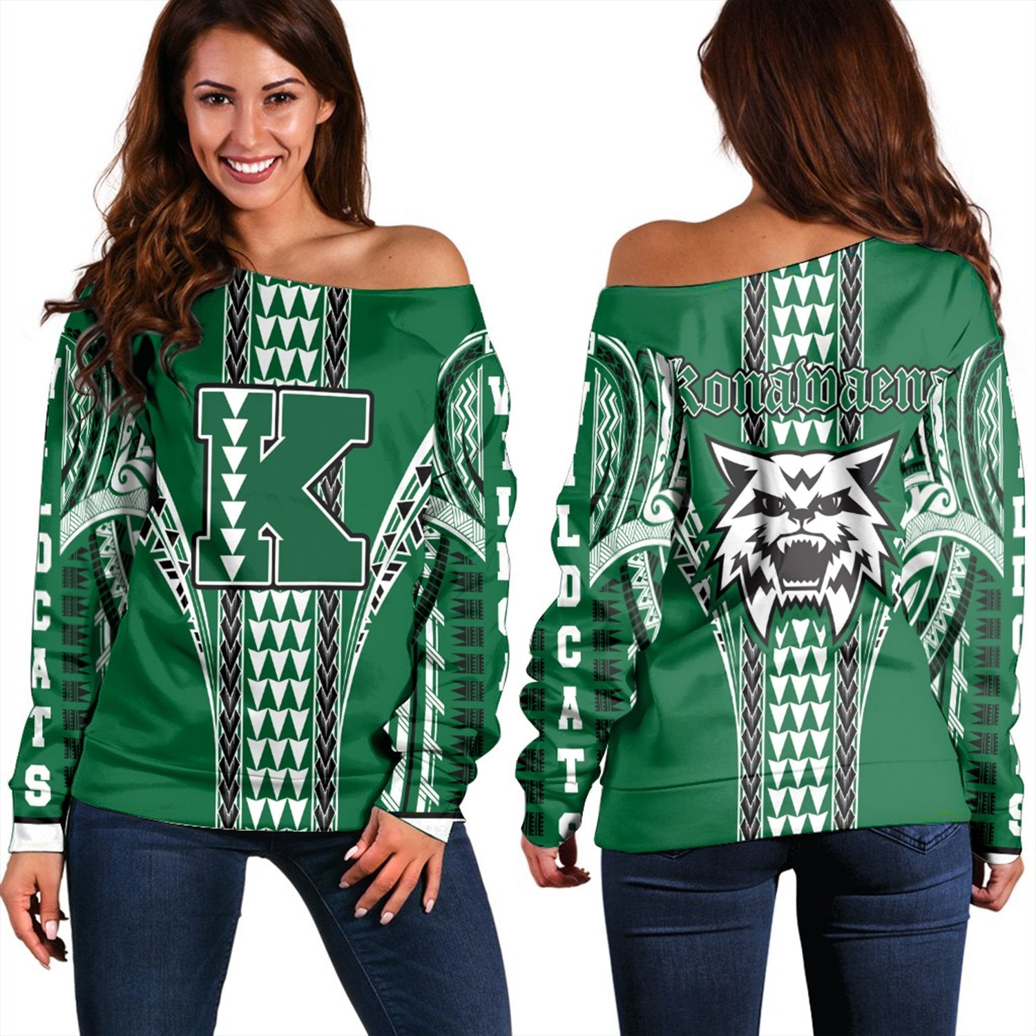 Hawaii Konawaena High Women's Off Shoulder Sweatshirt AH