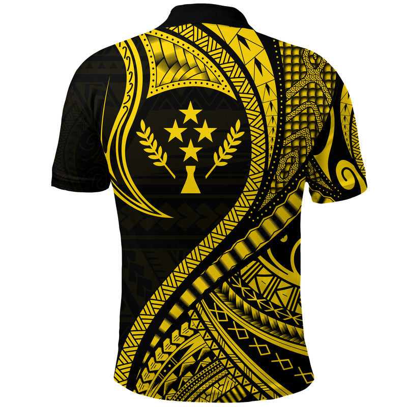 Kosrae Polo Shirt Federated States Of Micronesia Gold Wave Style