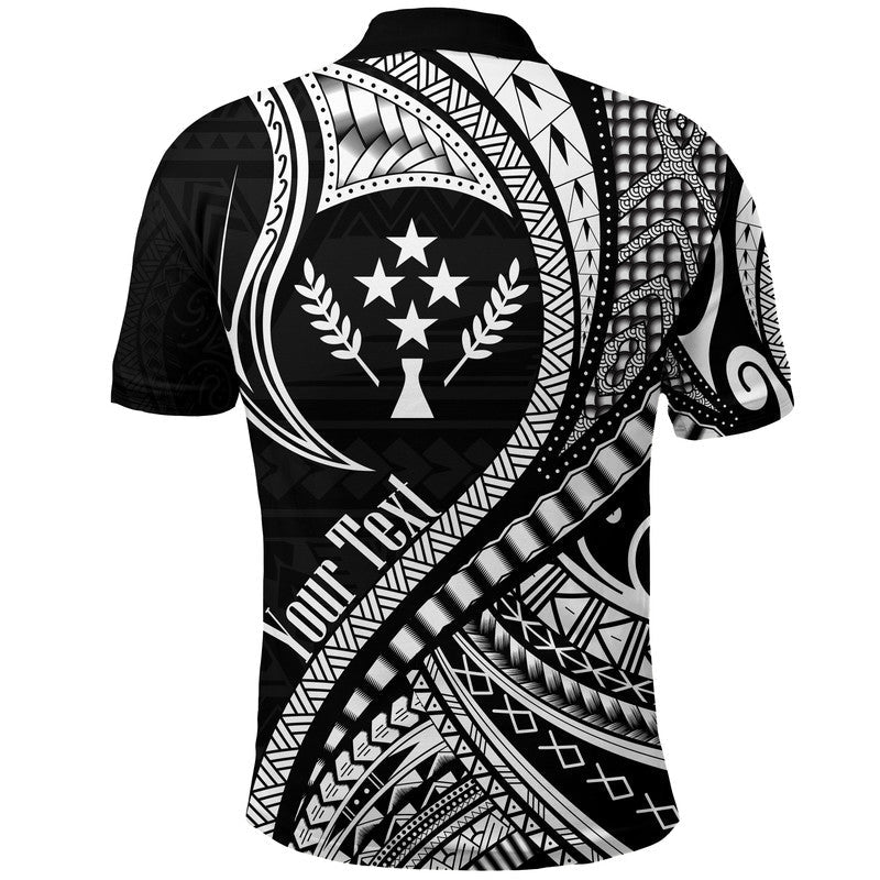 Custom Personalised Kosrae Polo Shirt Federated States Of Micronesia Black Wave Style