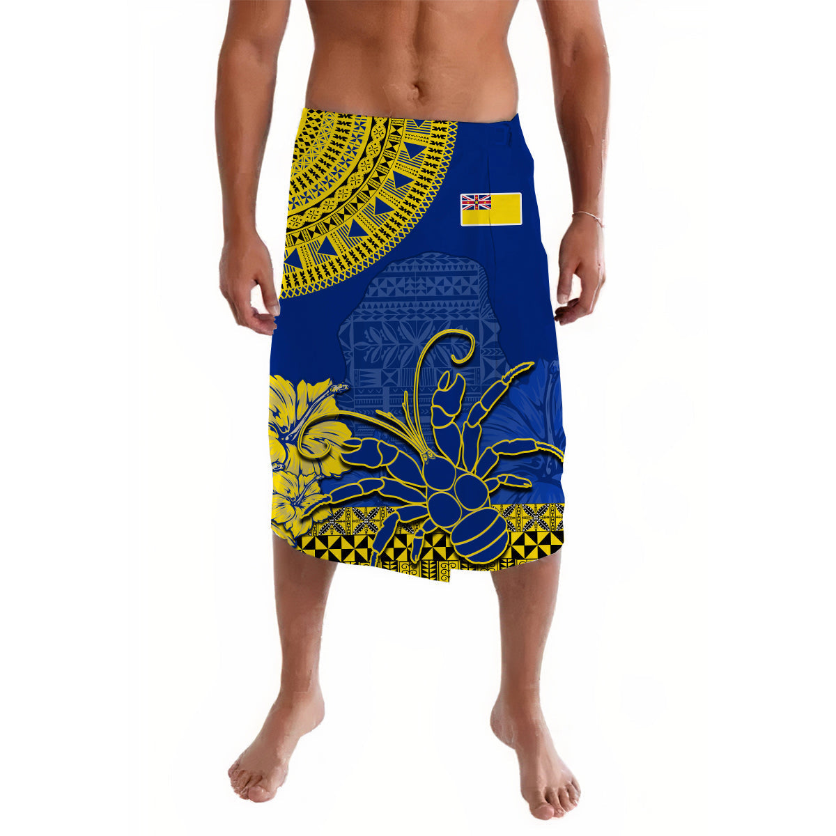 Niue Hiapo Lavalava Rock of Polynesia Tapa Niuean Crab Happy Day