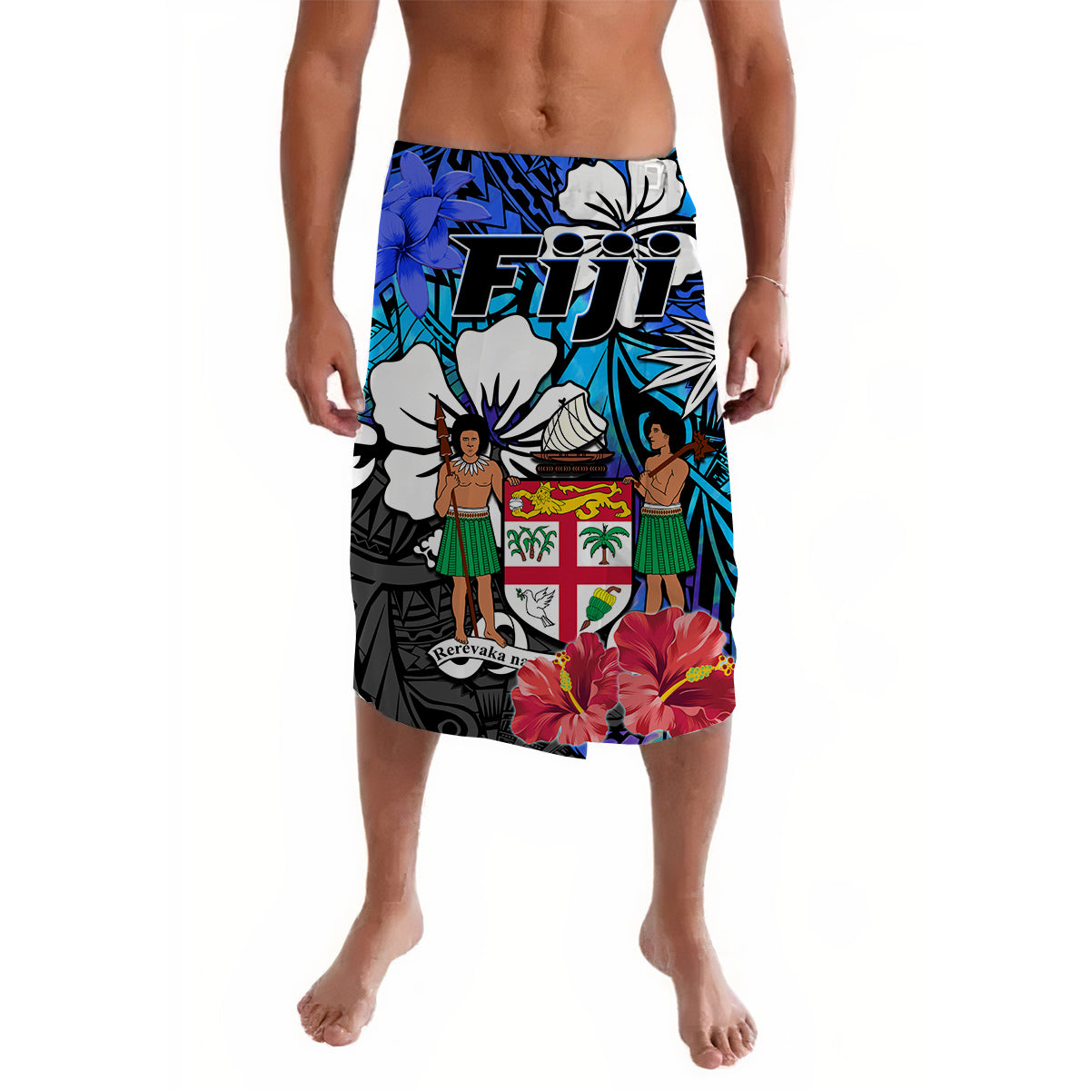 Fiji Tie Dye Lavalava Polynesian Special Tribal Creative Tropical Flowers Ver.04