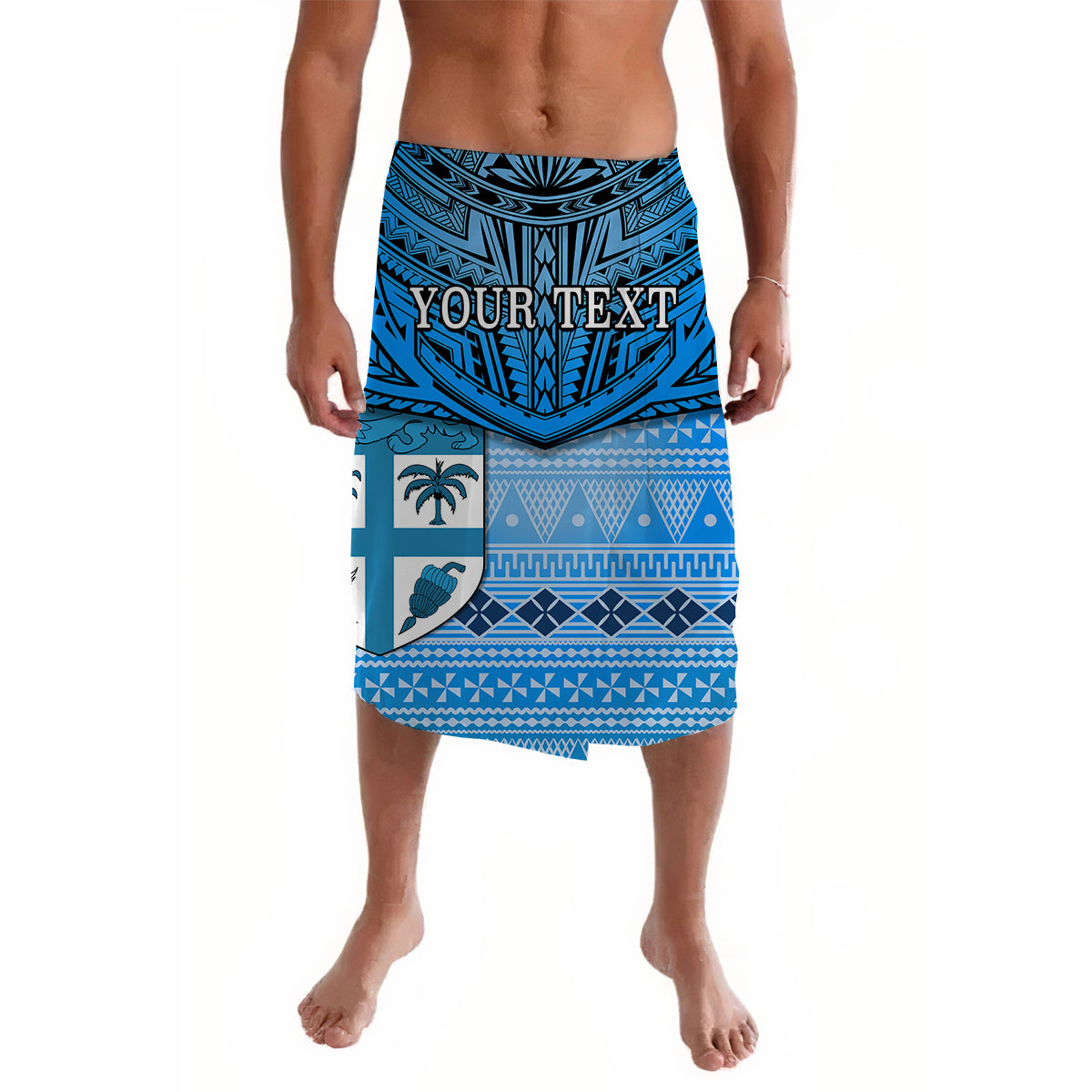 (Custom Personalised) Fiji Creative Lavalava Love Country Version Blue