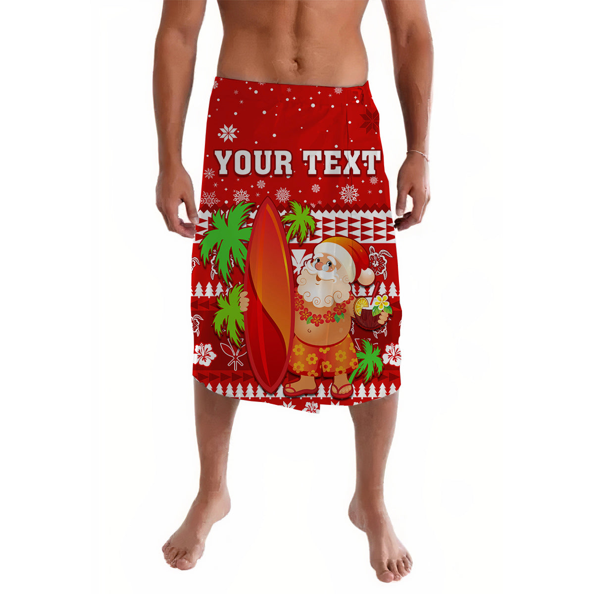 (Custom Personalised) Mele Kalikimaka Lavalava Santa Claus Hawaii Christmas