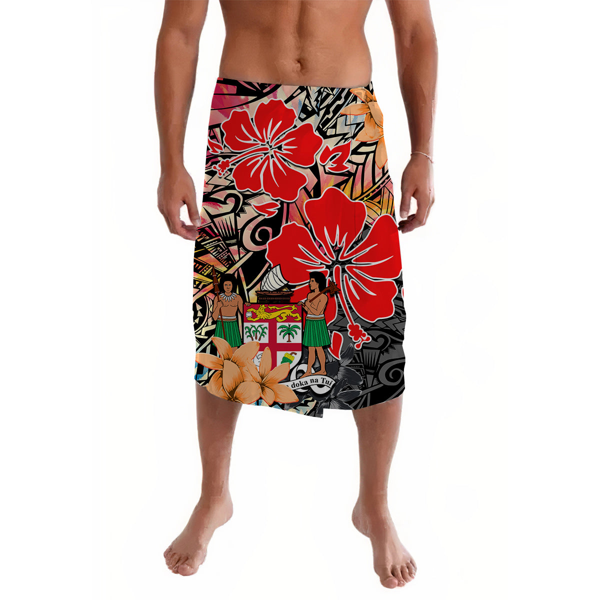Fiji Tie Dye Lavalava Polynesian Special Tribal Creative Tropical Flowers Ver.05