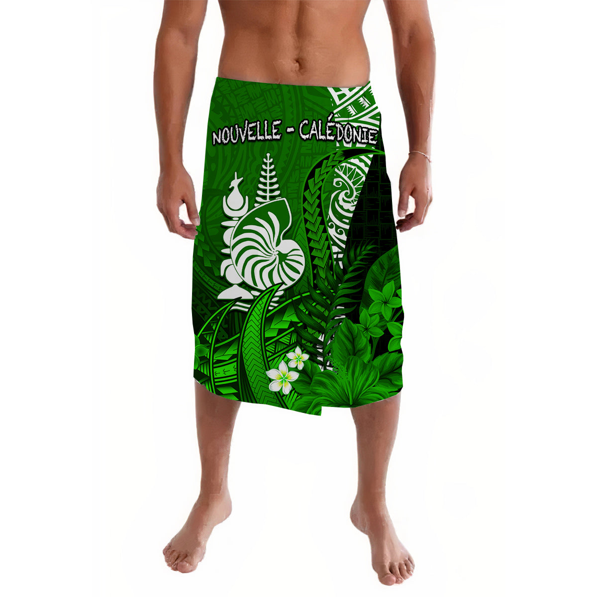 New Caledonia Lavalava Nautilus Green Polynesian Hibiscus