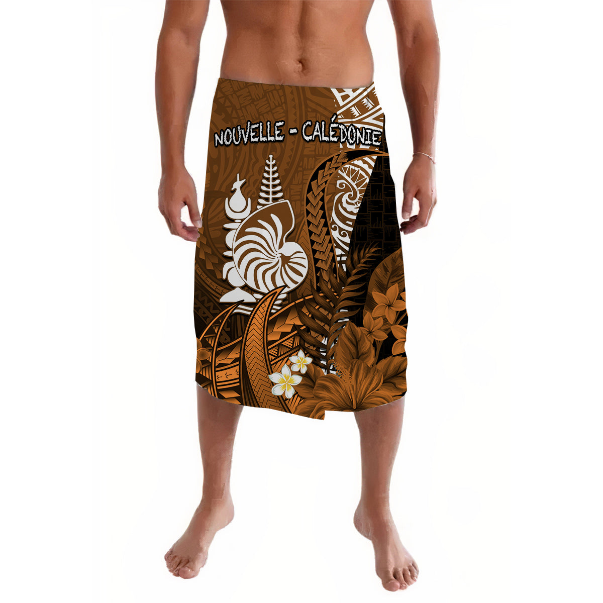 New Caledonia Lavalava Nautilus Gold Polynesian Hibiscus