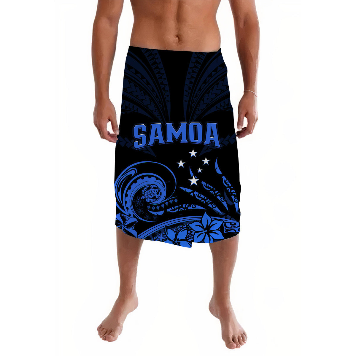 Samoa Tatau Lavalava Blue Polynesian Proud Samoan