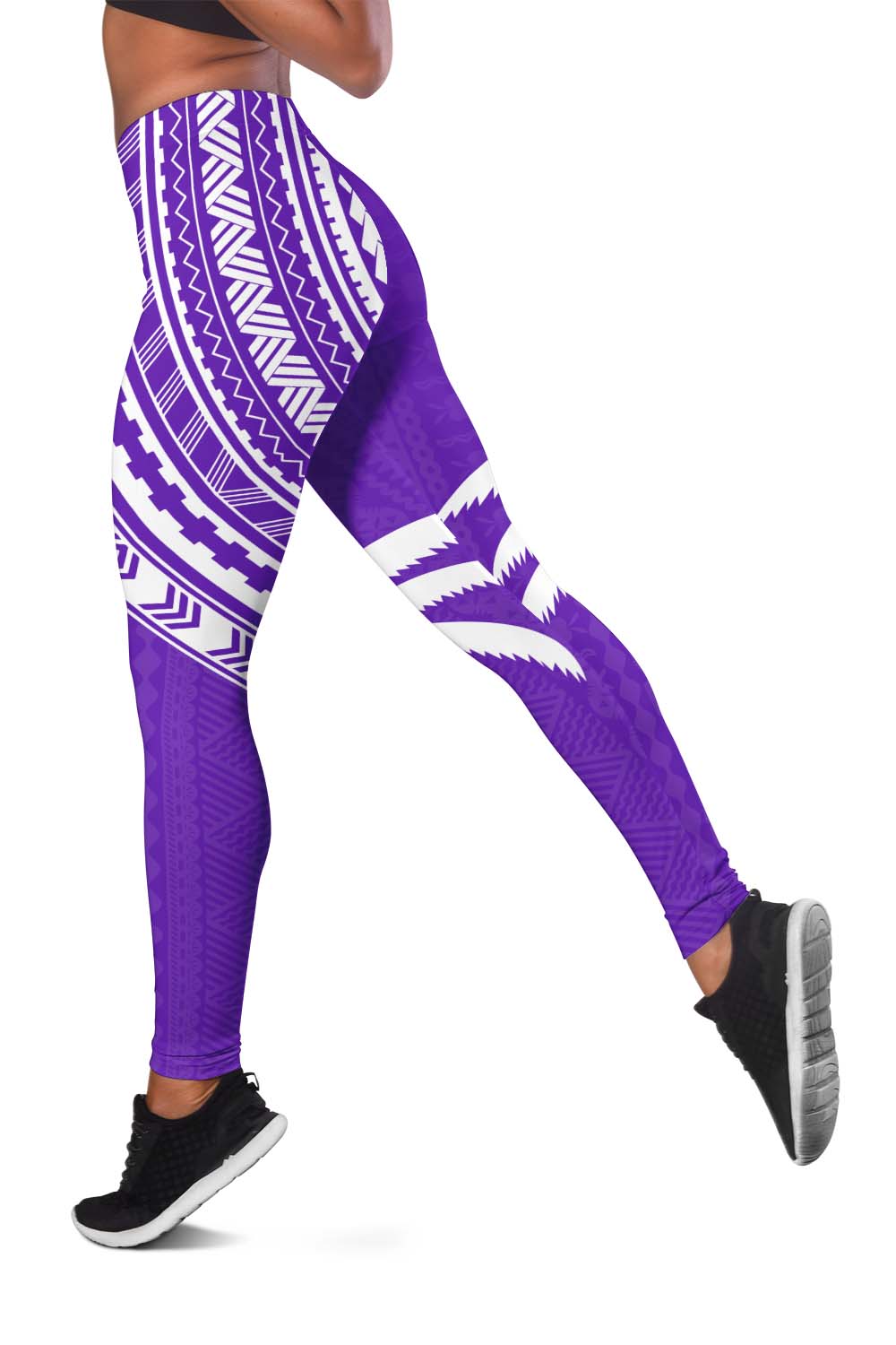 Fiji Rugby Sevens Women Leggings Fijian 7s Tapa Polynesian Purple