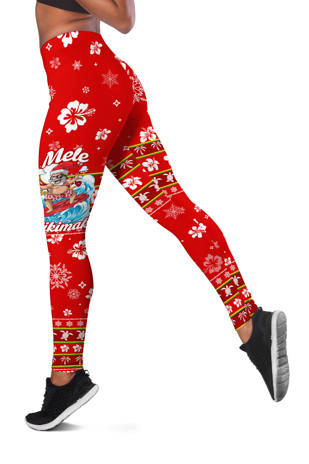 Hawaii Christmas Santas Surf Mele Kalikimaka Women Legging -