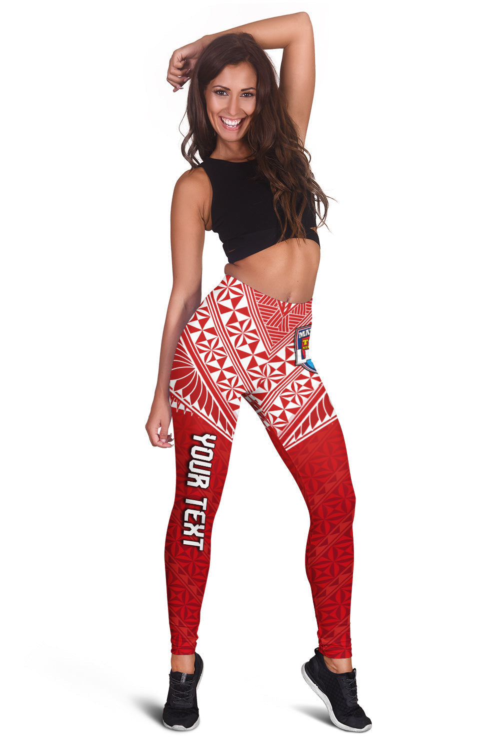 Custom Personalised Tonga Rugby MMT Women Leggings Ngatu Mate Maa Tonga Special