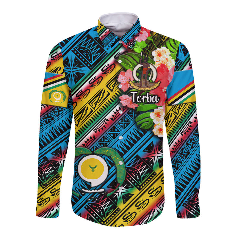 (Custom Personalised) Vanuatu Torba Hawaii Long Sleeve Button Shirt Independence Be Proud