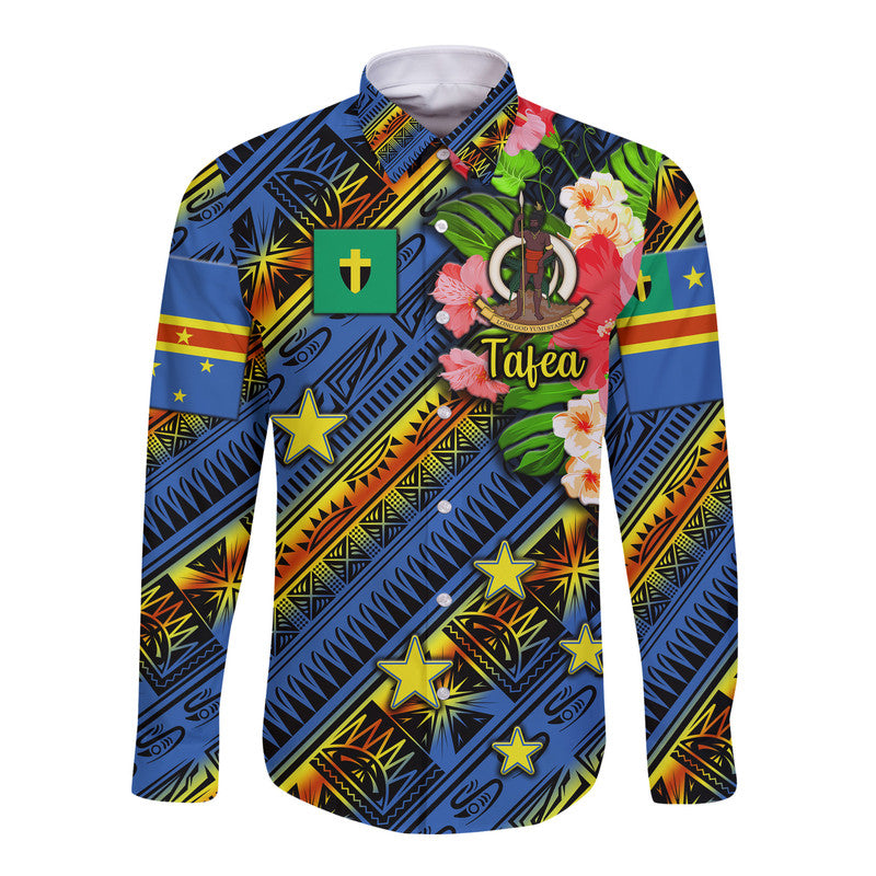 Vanuatu Tafea Hawaii Long Sleeve Button Shirt Independence Be Proud