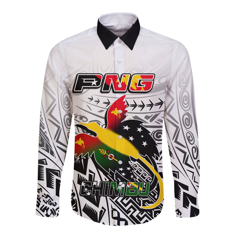 Papua New Guinea And Chimbu Province Long Sleeve Button Shirt