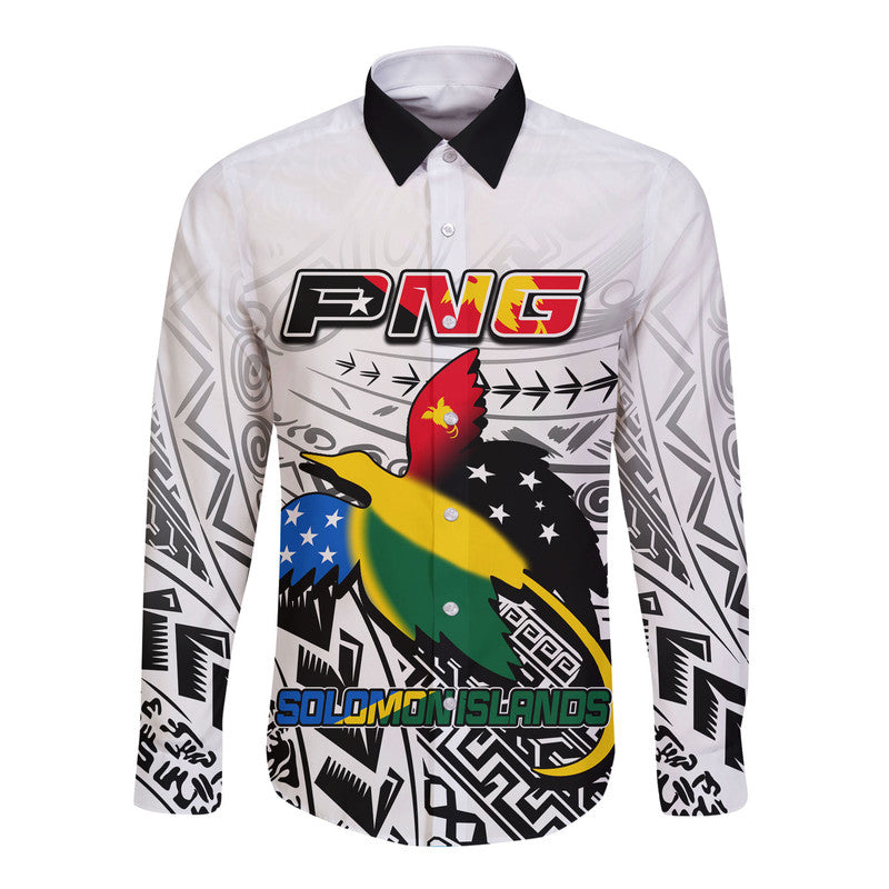 Papua New Guinea And Solomon Islands Long Sleeve Button Shirt