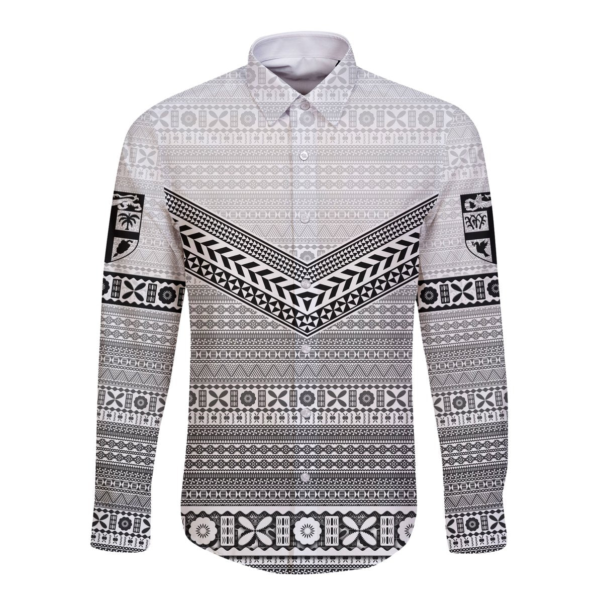 Central Coast Fijians Hawaii Long Sleeve Button Shirt Fiji Tapa Simpe Style