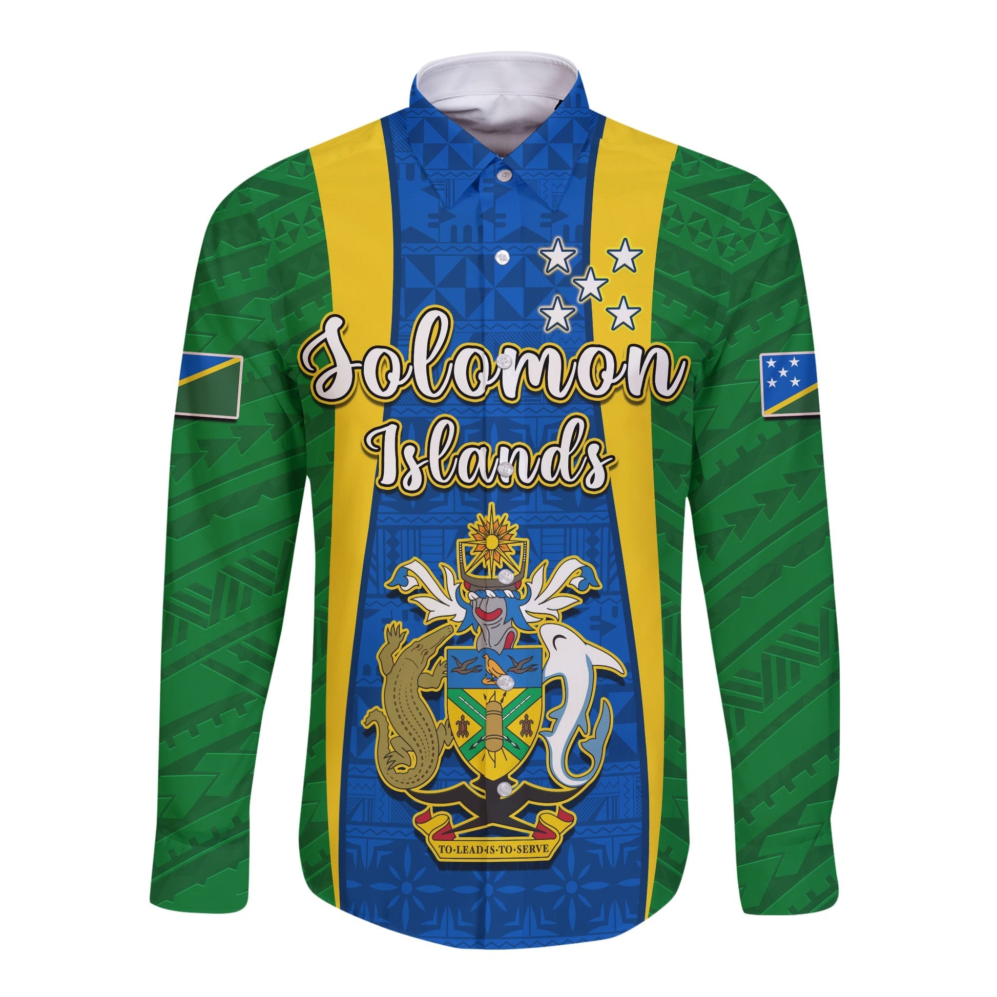 Solomon Islands Day Long Sleeve Button Shirt 44 Years Independence Anniversary