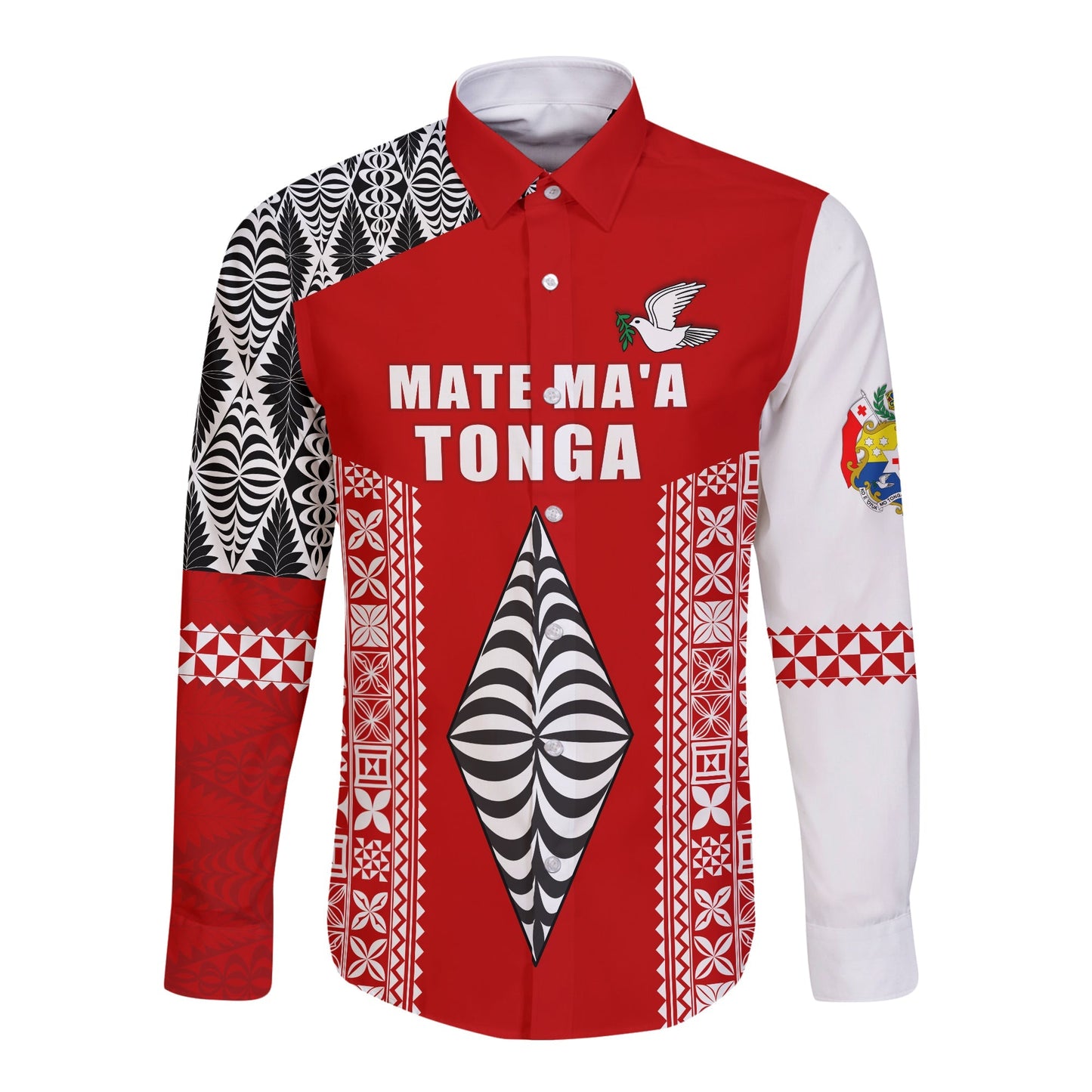 Tonga Rugby Long Sleeve Button Shirt Mate Ma'a Tonga