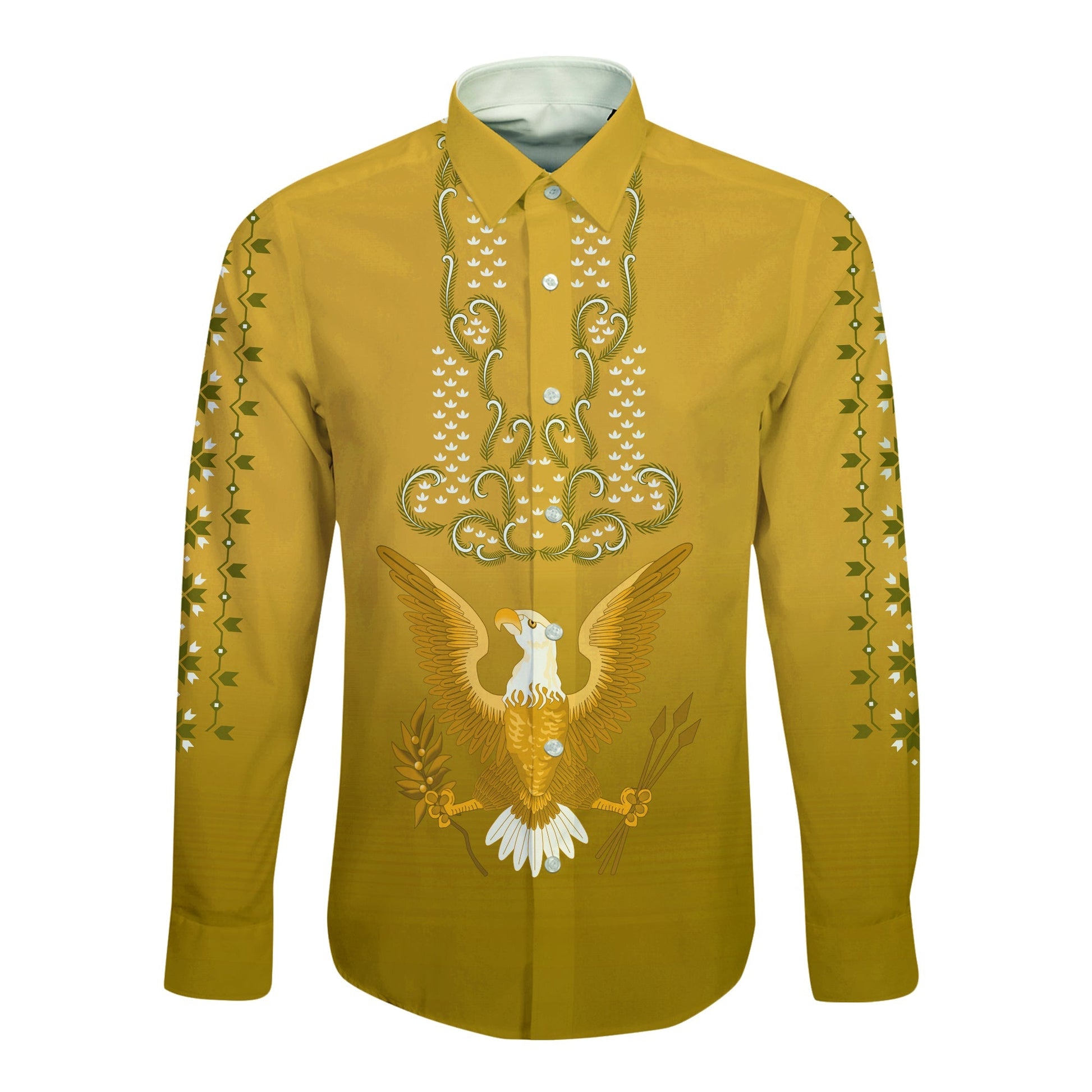 Philippines Long Sleeve Button Shirt Sun Filipino Gold Barong