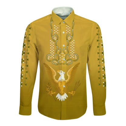 Philippines Long Sleeve Button Shirt Sun Filipino Gold Barong
