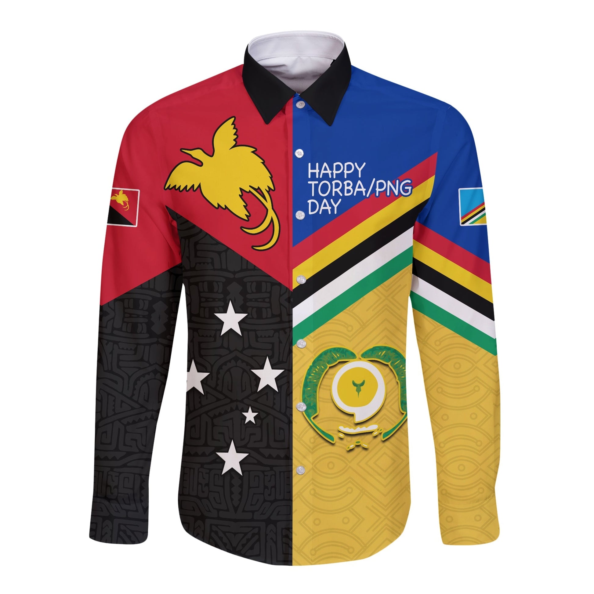 Torba PNG Day Long Sleeve Button Shirt 2022 Simple Polynesia