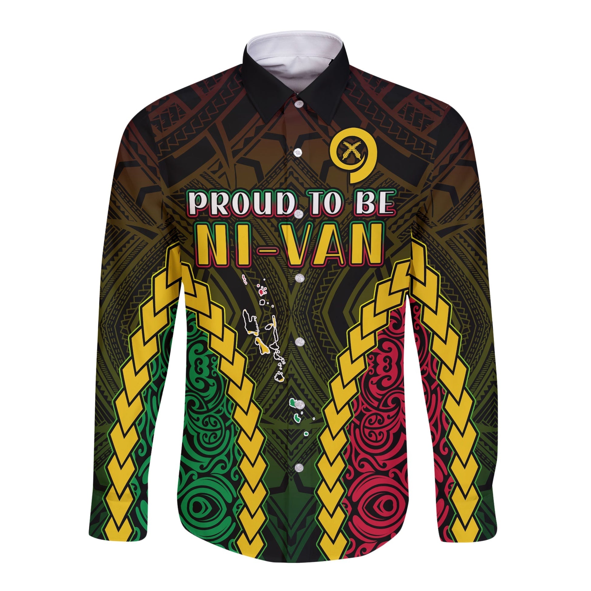 Vanuatu Indigenous Long Sleeve Button Shirt Proud To Be Ni Vanuatu Polynesian Pattern