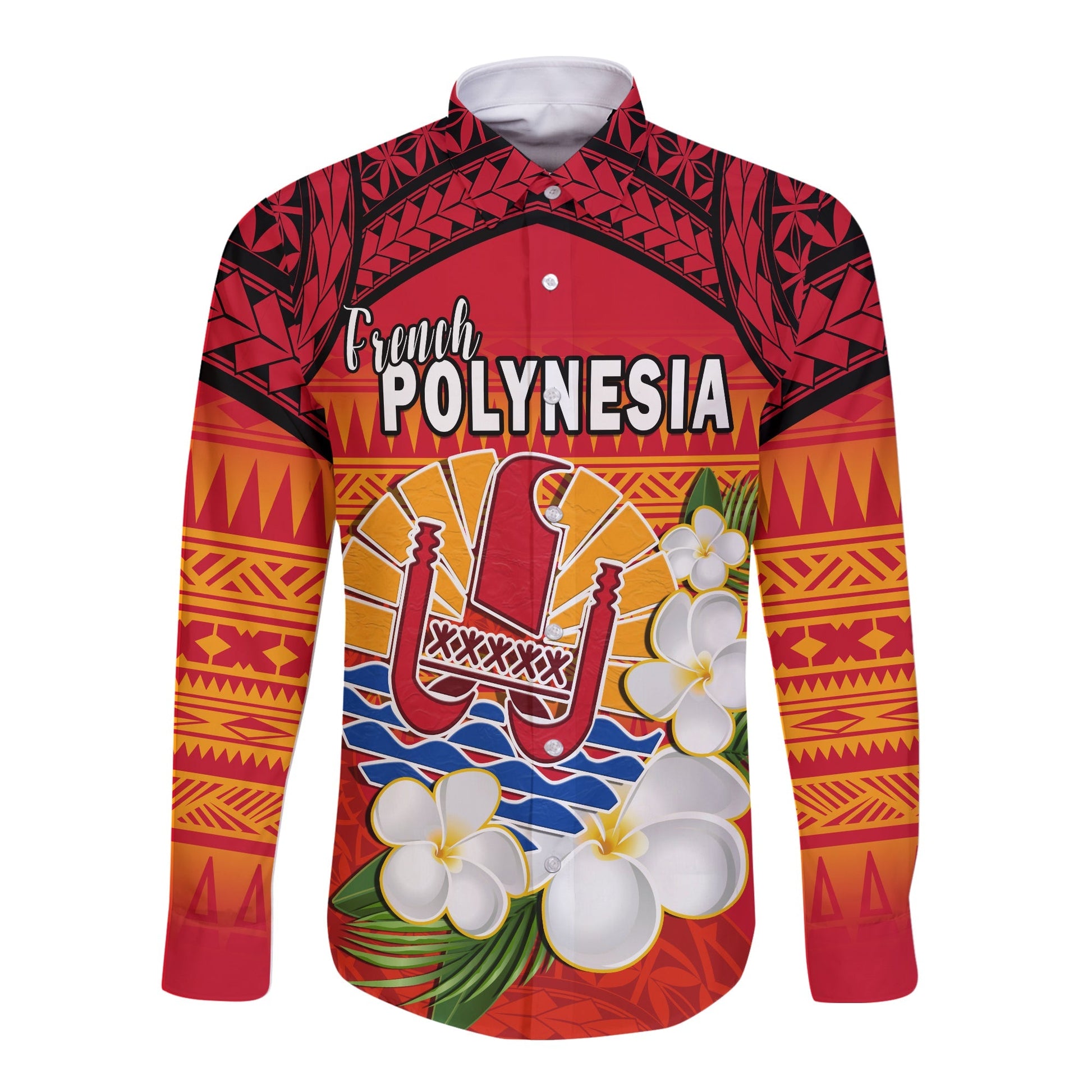 French Polynesia Long Sleeve Button Shirt Happy Internal Autonomy Day Special Version